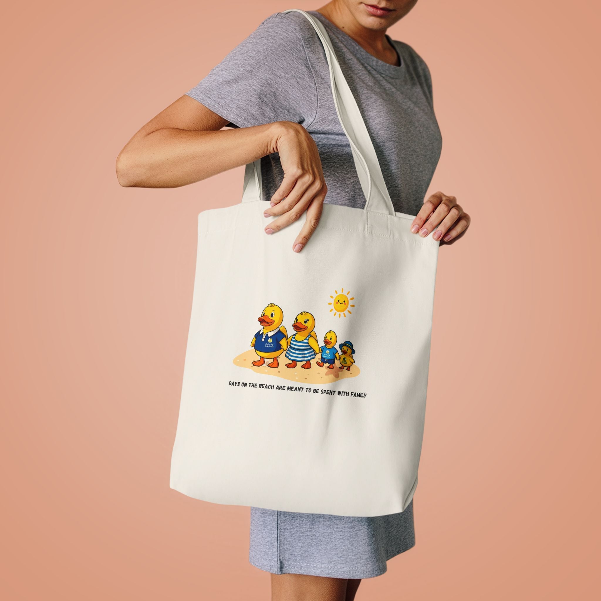 Rubber Duck Family Beach Cotton Tote Bag – Eco-Friendly Shopper