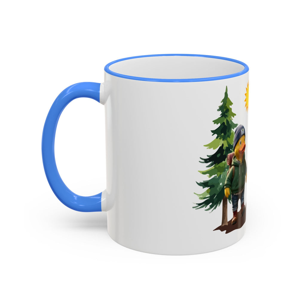 Camping Ducks Ceramic Accent-Rim Mug (11oz/15oz) — Cute Outdoor Couple Design