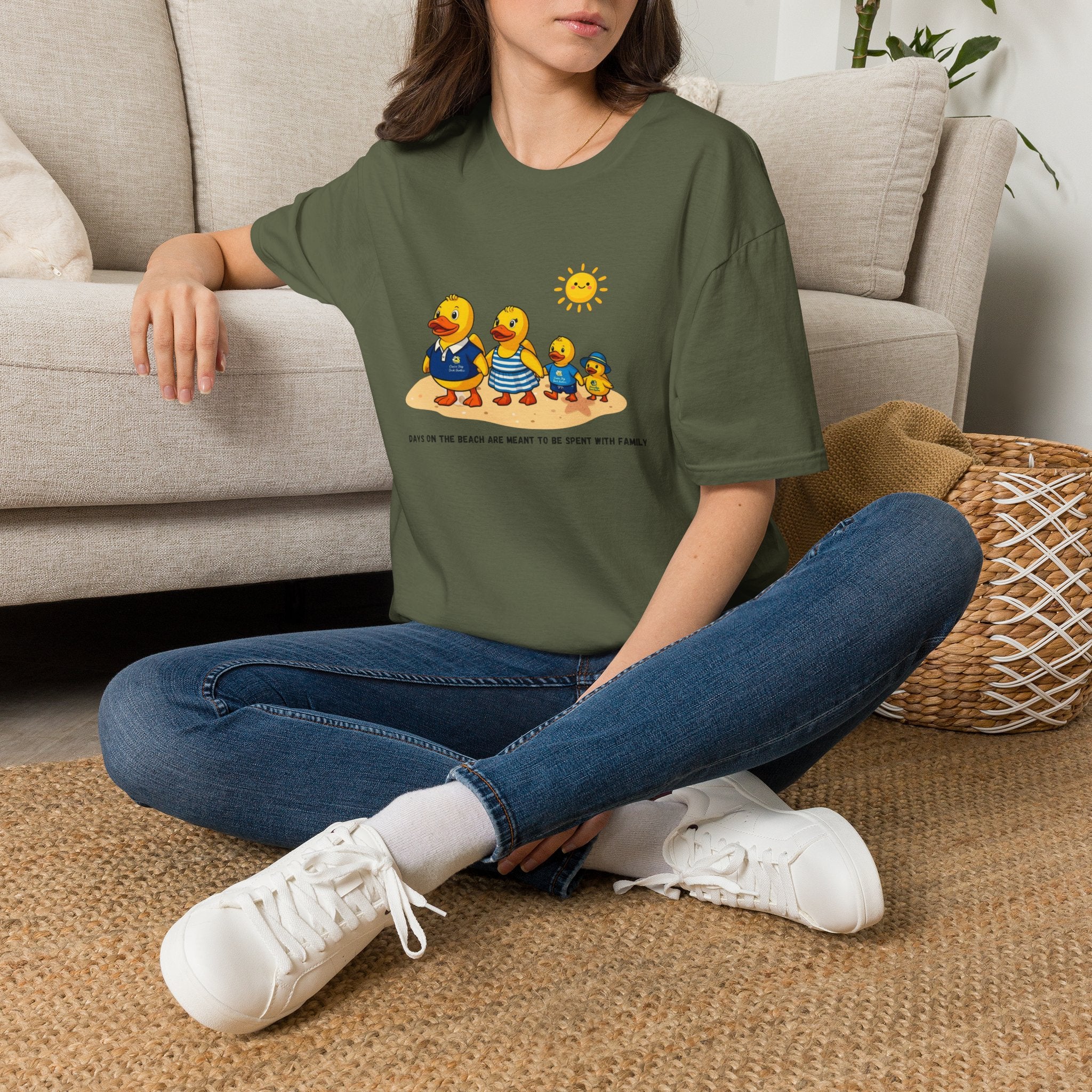 Rubber Duck Family Beach T-Shirt — Cute Sunny Ducks Graphic Tee