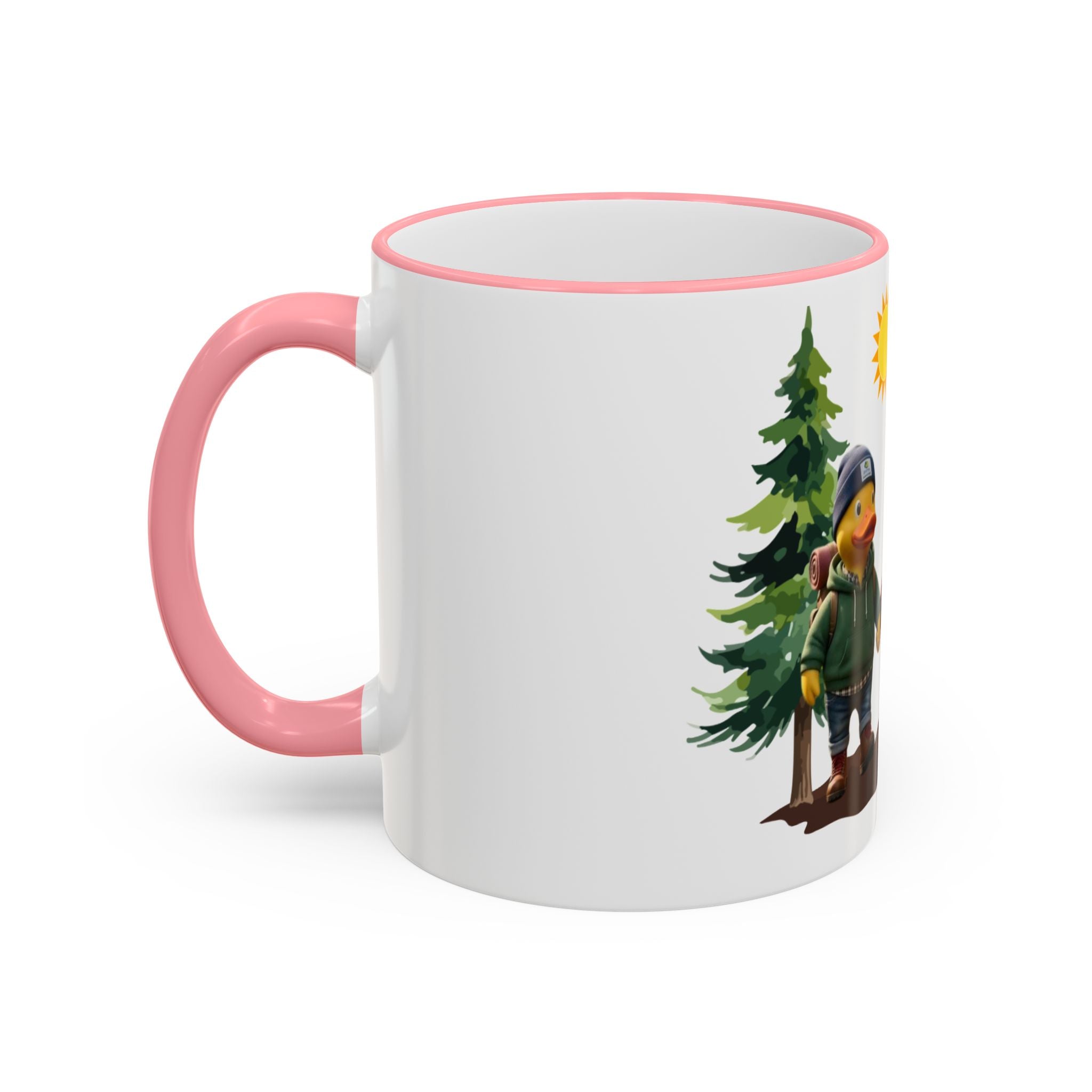 Camping Ducks Ceramic Accent-Rim Mug (11oz/15oz) — Cute Outdoor Couple Design
