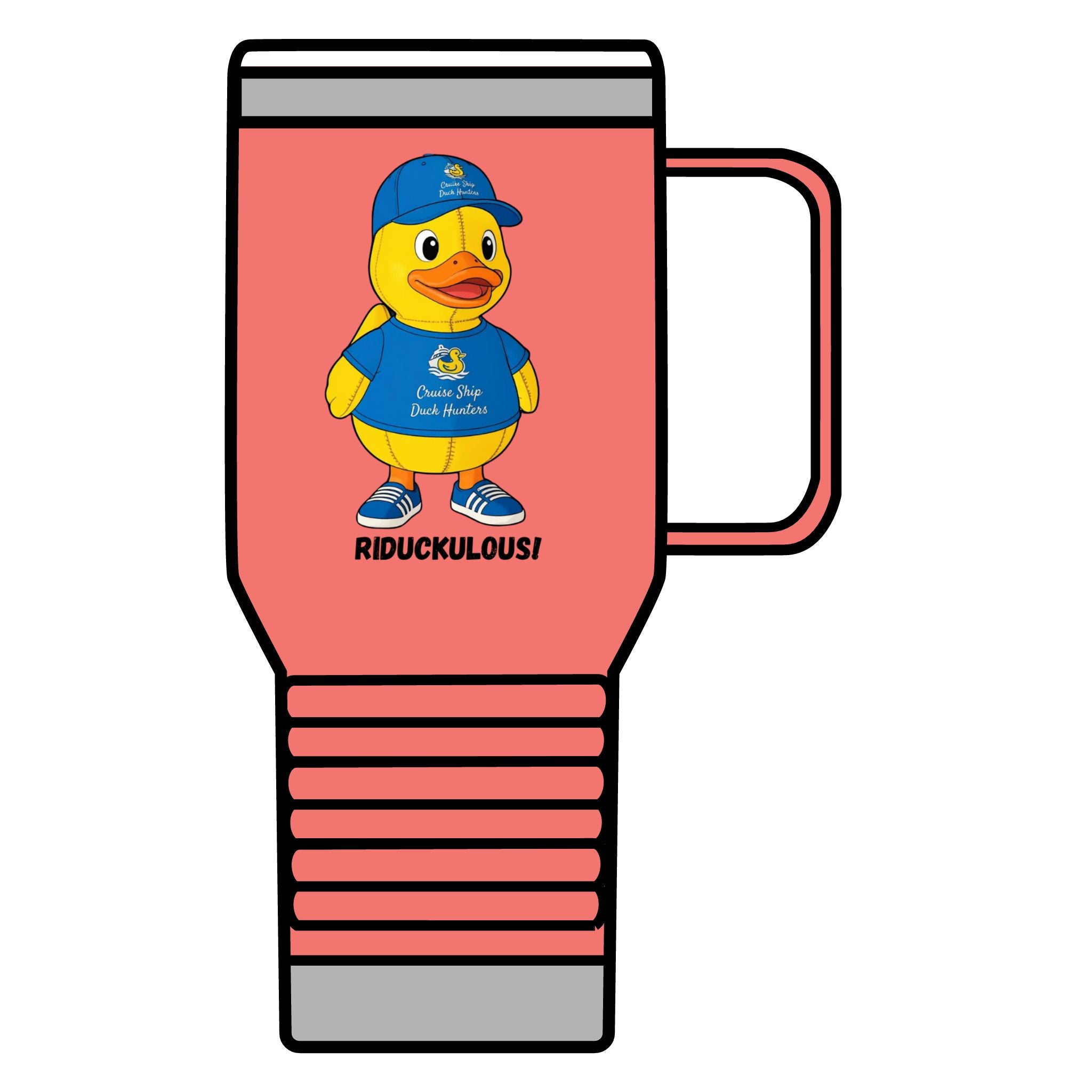 Duck Mascot 20oz Travel Mug – 'Riduckulous!' Cute Rubber Duck Coffee Tumbler
