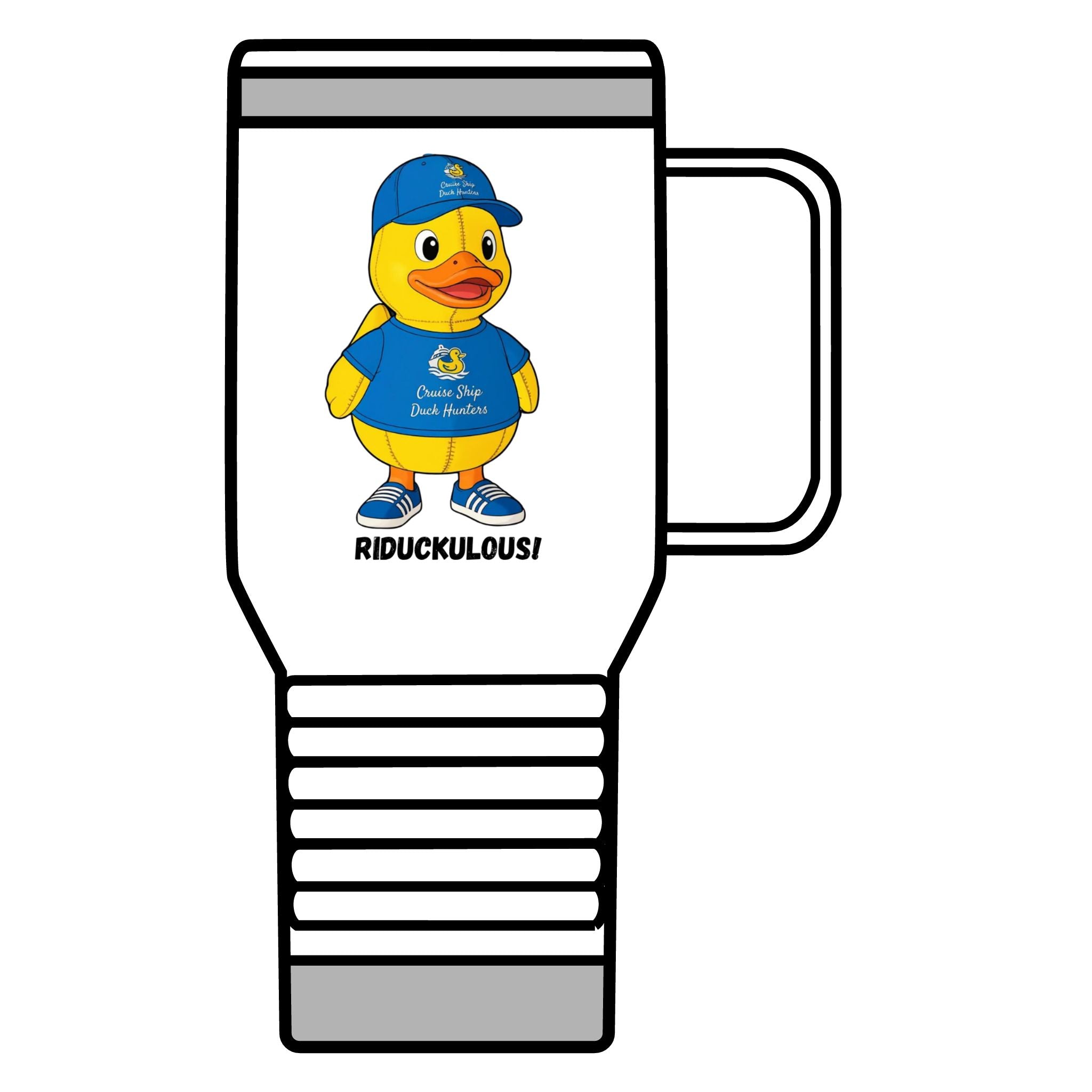 Duck Mascot 20oz Travel Mug – 'Riduckulous!' Cute Rubber Duck Coffee Tumbler