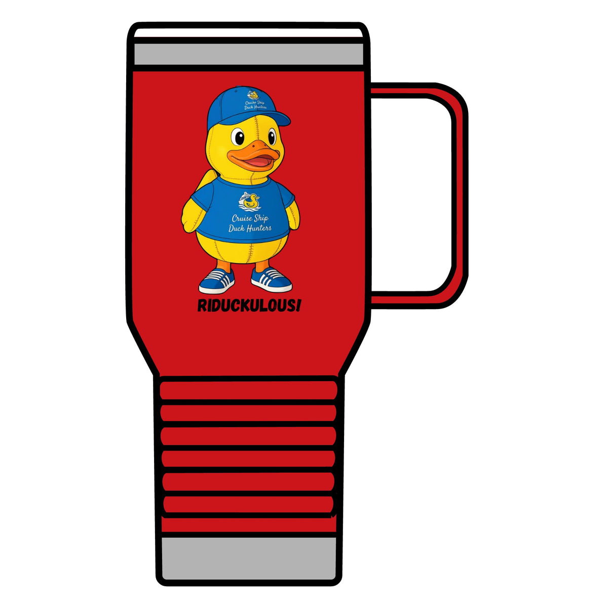 Duck Mascot 20oz Travel Mug – 'Riduckulous!' Cute Rubber Duck Coffee Tumbler