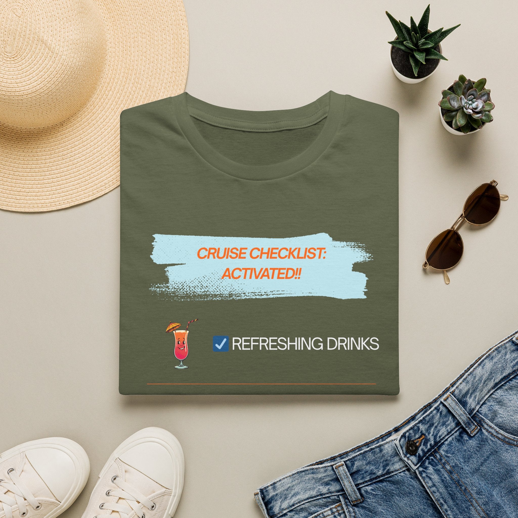 Cruise Checklist Activated T‑Shirt Male — Vacation Packing & Cruise Essentials Tee