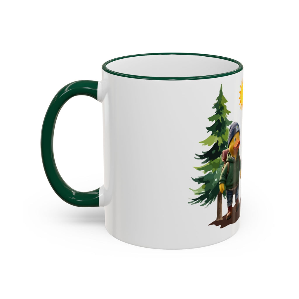 Camping Ducks Ceramic Accent-Rim Mug (11oz/15oz) — Cute Outdoor Couple Design