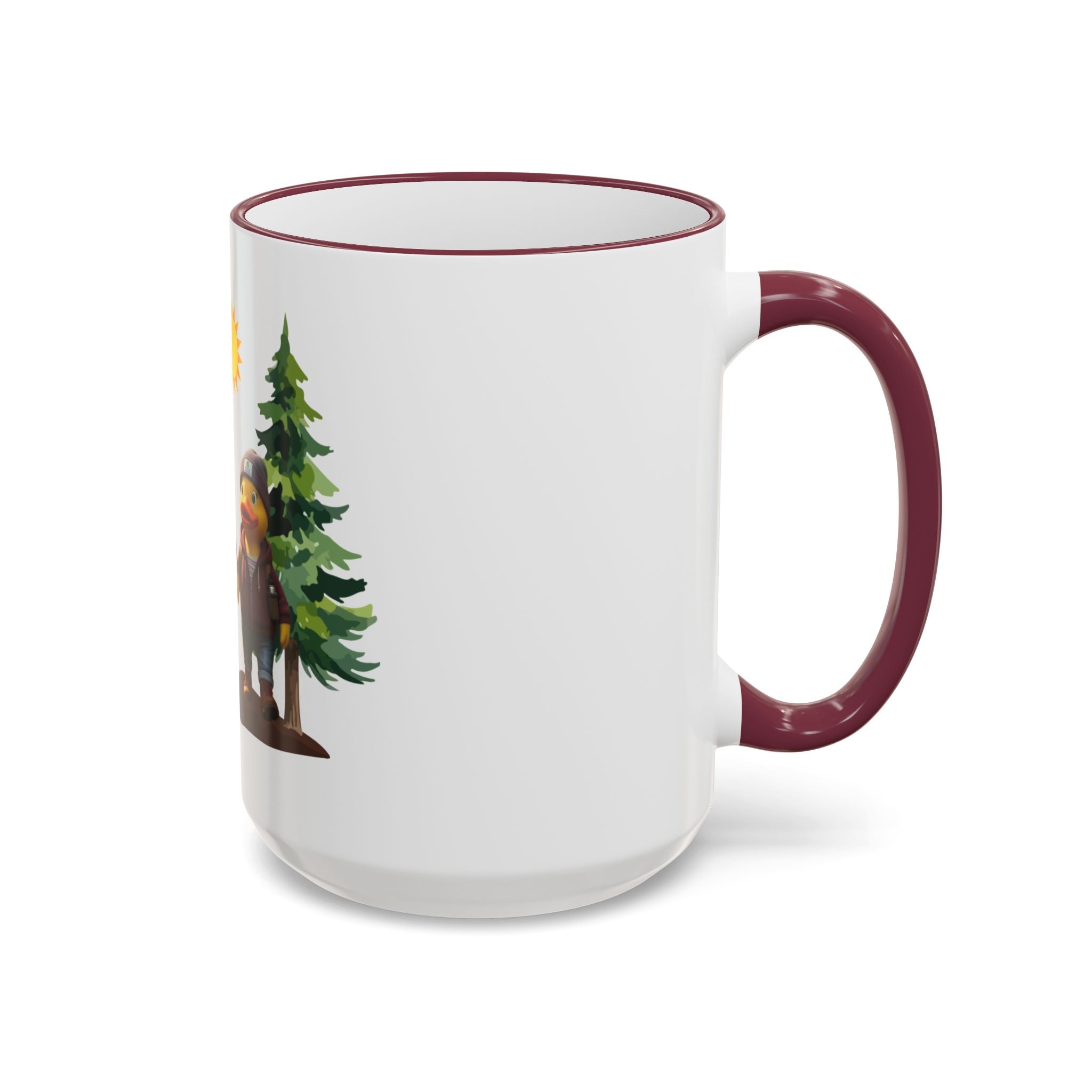 Camping Ducks Ceramic Accent-Rim Mug (11oz/15oz) — Cute Outdoor Couple Design