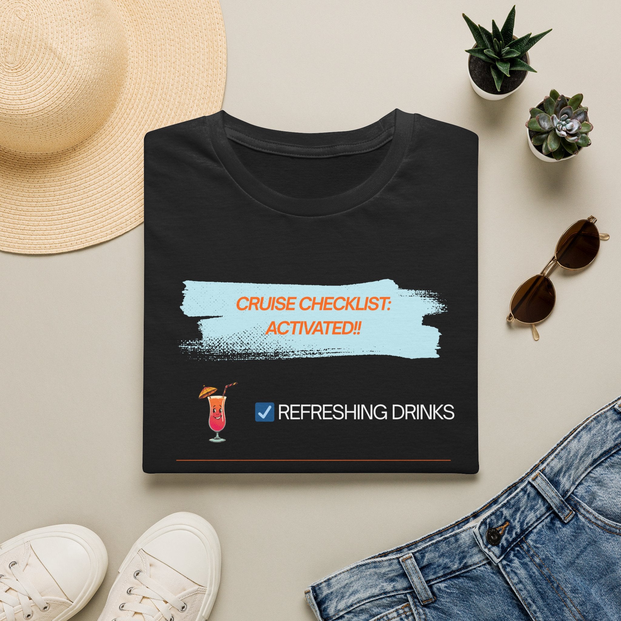 Cruise Checklist Activated T‑Shirt Male — Vacation Packing & Cruise Essentials Tee