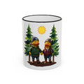 Camping Ducks Ceramic Accent-Rim Mug (11oz/15oz) — Cute Outdoor Couple Design