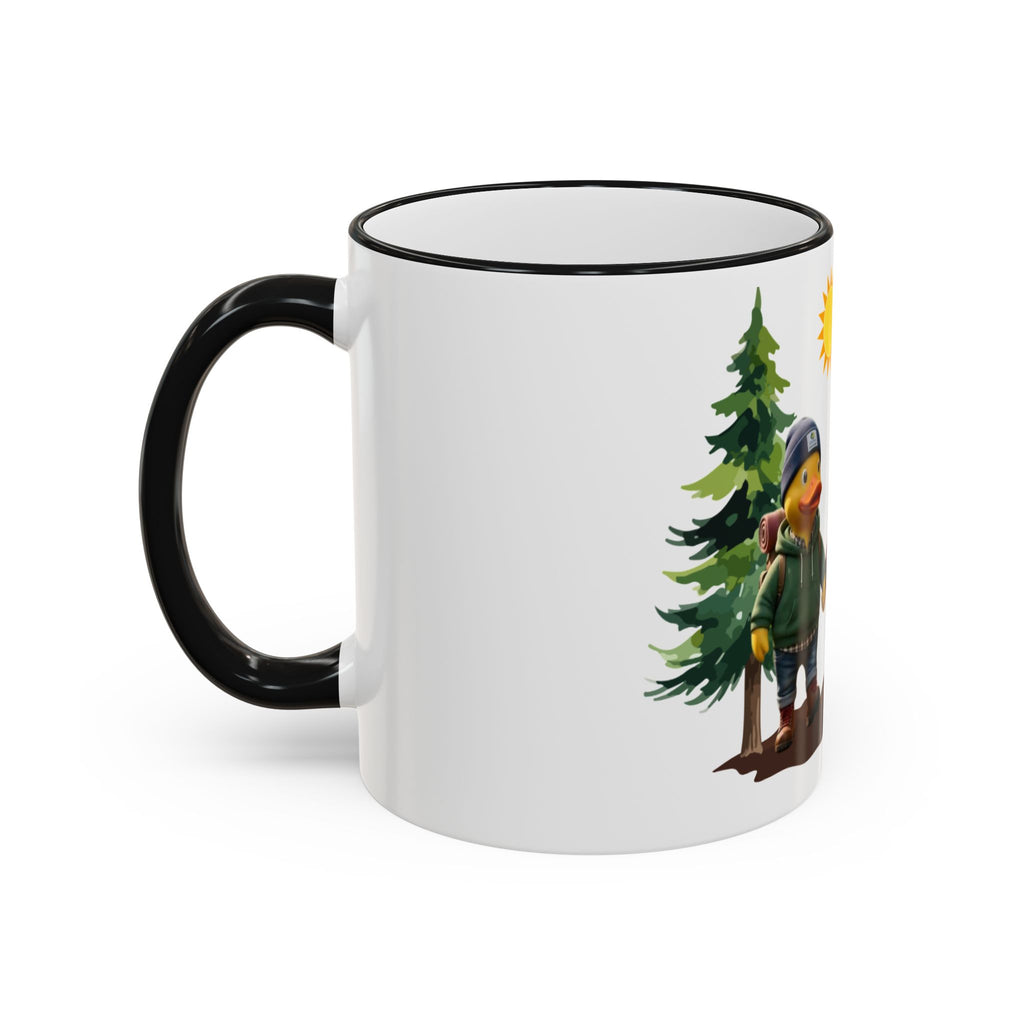 Camping Ducks Ceramic Accent-Rim Mug (11oz/15oz) — Cute Outdoor Couple Design