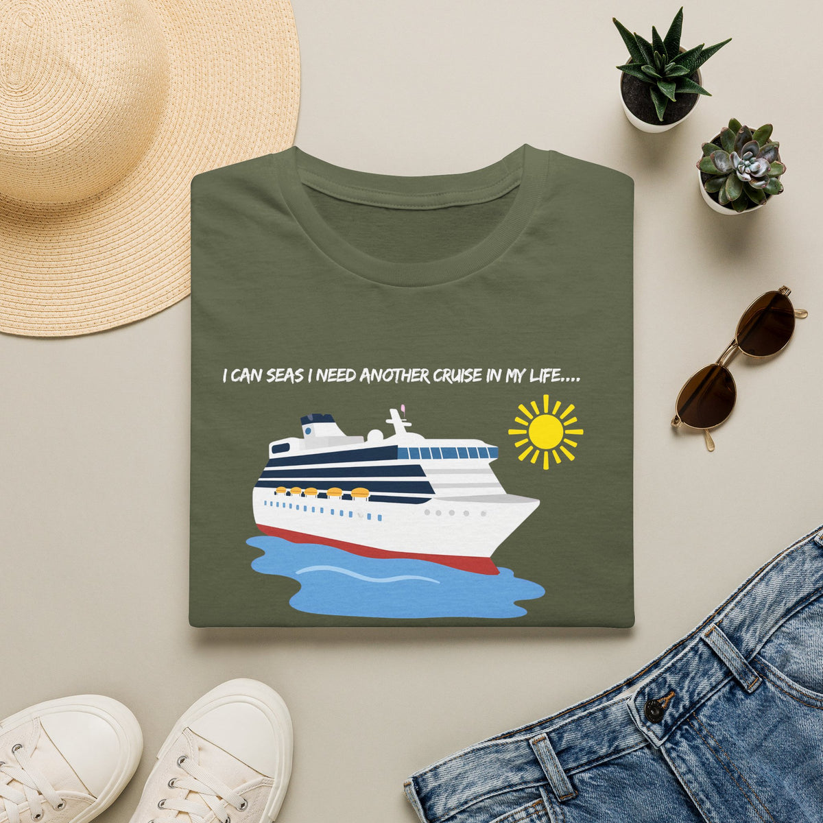 Ship Faced Cruise Ship Tee — Summer Vacation Boat Graphic T-Shirt