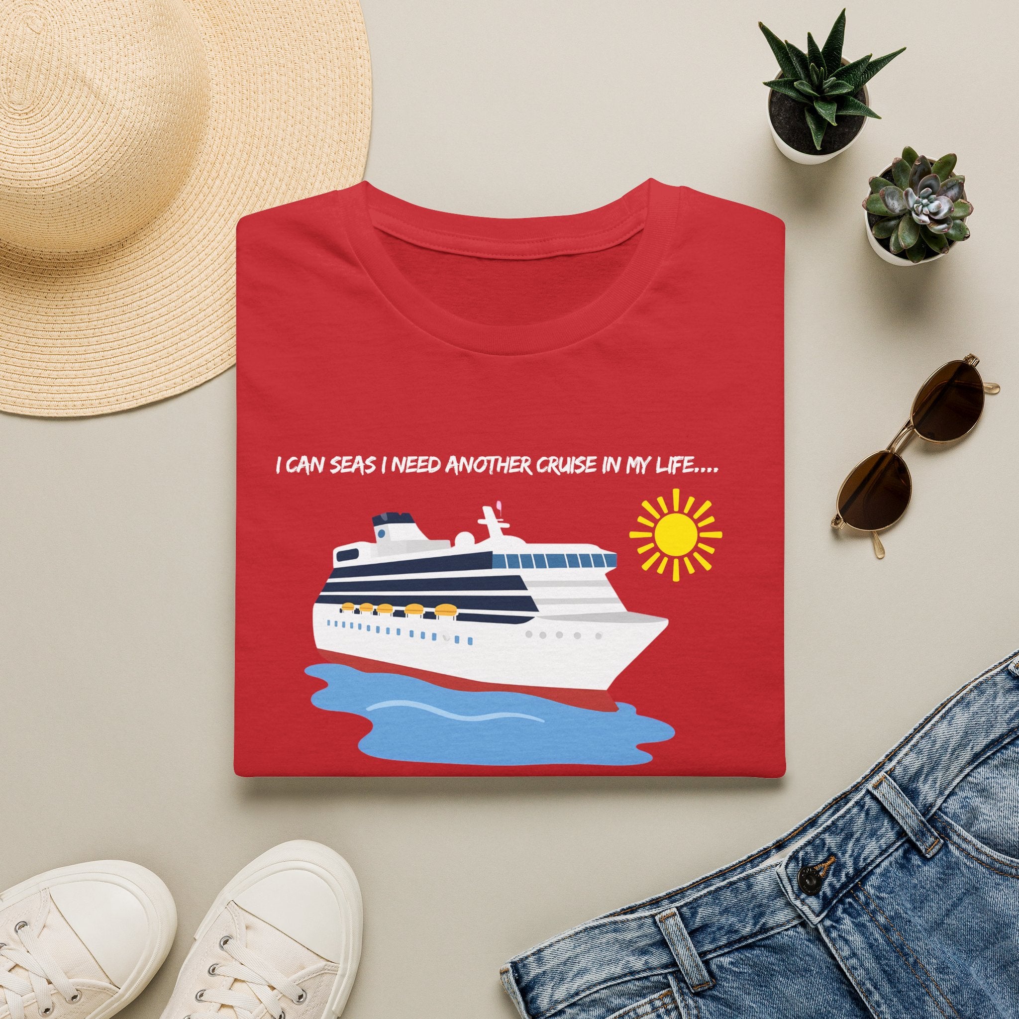 Ship Faced Cruise Ship Tee — Summer Vacation Boat Graphic T-Shirt