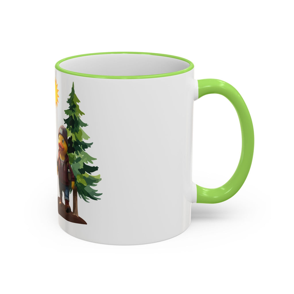 Camping Ducks Ceramic Accent-Rim Mug (11oz/15oz) — Cute Outdoor Couple Design