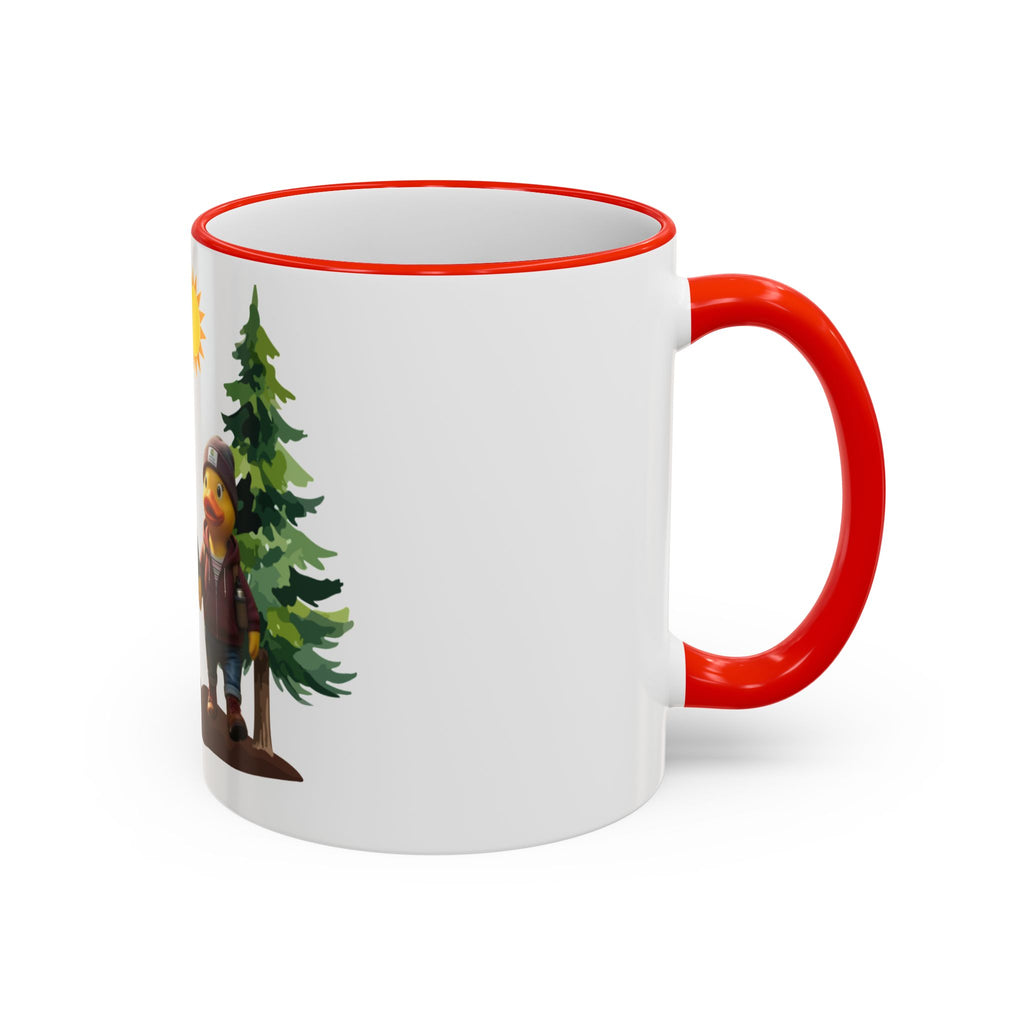 Camping Ducks Ceramic Accent-Rim Mug (11oz/15oz) — Cute Outdoor Couple Design