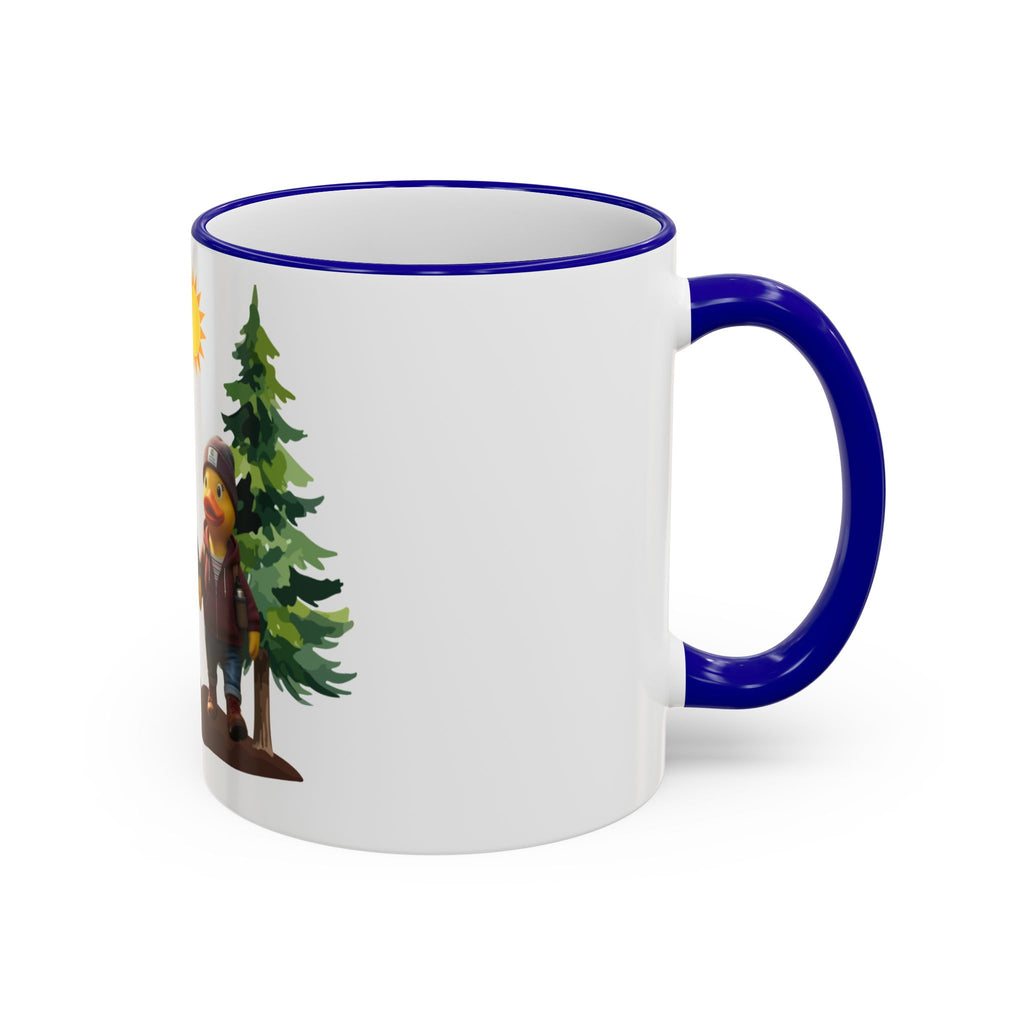 Camping Ducks Ceramic Accent-Rim Mug (11oz/15oz) — Cute Outdoor Couple Design