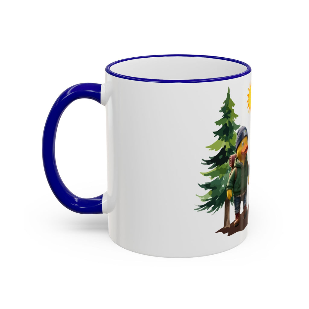 Camping Ducks Ceramic Accent-Rim Mug (11oz/15oz) — Cute Outdoor Couple Design