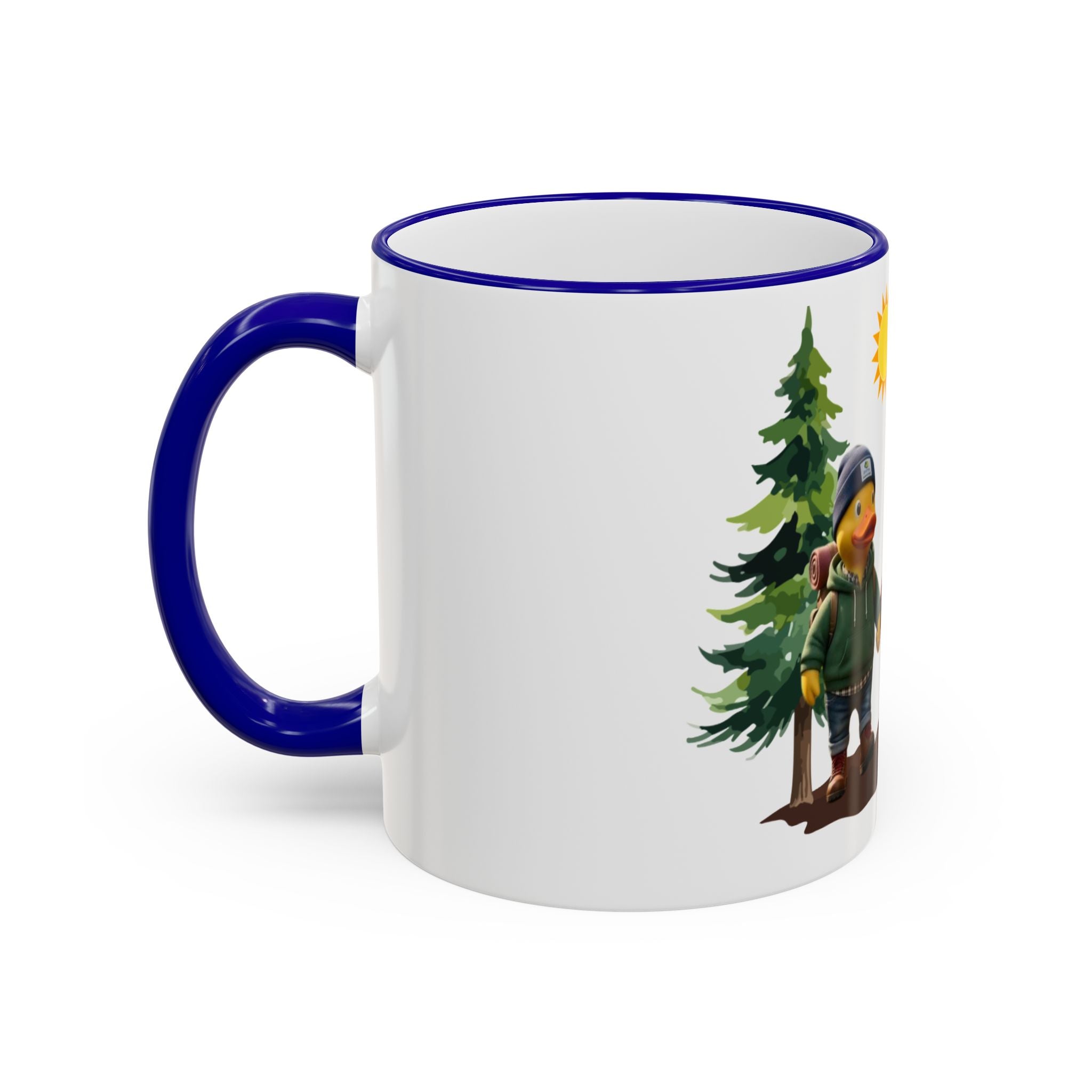 Camping Ducks Ceramic Accent-Rim Mug (11oz/15oz) — Cute Outdoor Couple Design