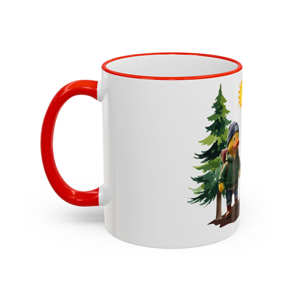 Camping Ducks Ceramic Accent-Rim Mug (11oz/15oz) — Cute Outdoor Couple Design