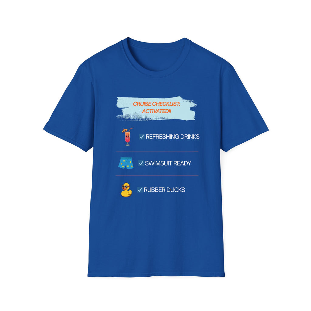 Cruise Checklist Activated T‑Shirt Male — Vacation Packing & Cruise Essentials Tee