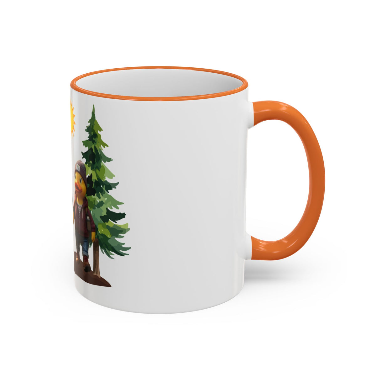 Camping Ducks Ceramic Accent-Rim Mug (11oz/15oz) — Cute Outdoor Couple Design