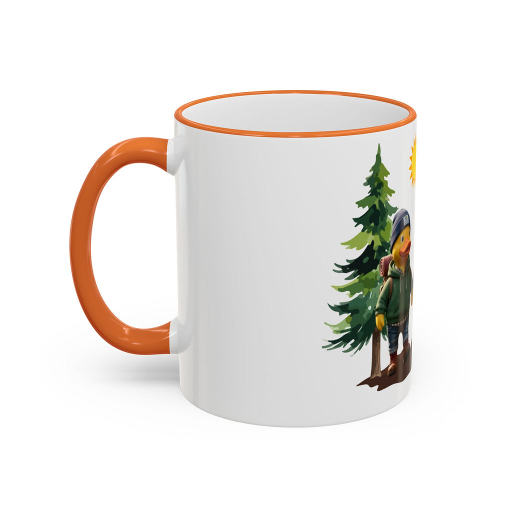 Camping Ducks Ceramic Accent-Rim Mug (11oz/15oz) — Cute Outdoor Couple Design