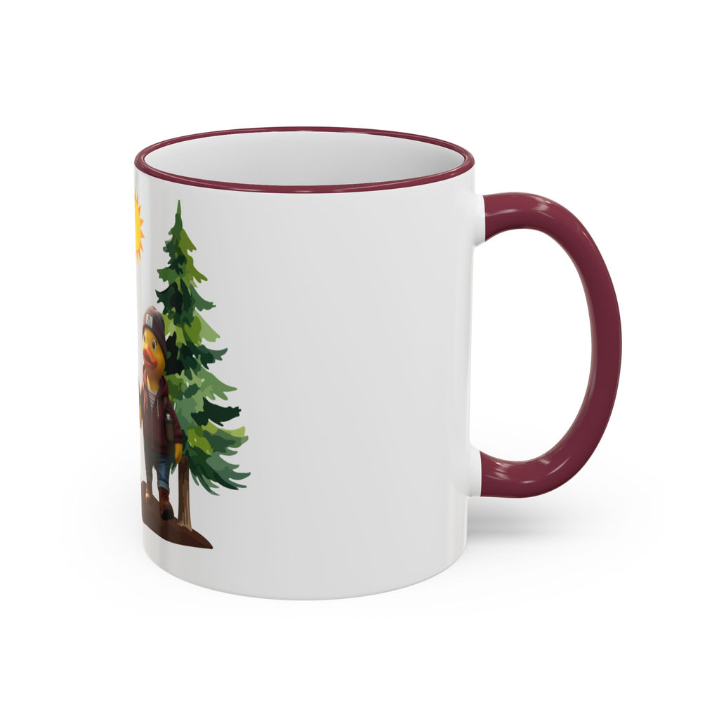 Camping Ducks Ceramic Accent-Rim Mug (11oz/15oz) — Cute Outdoor Couple Design
