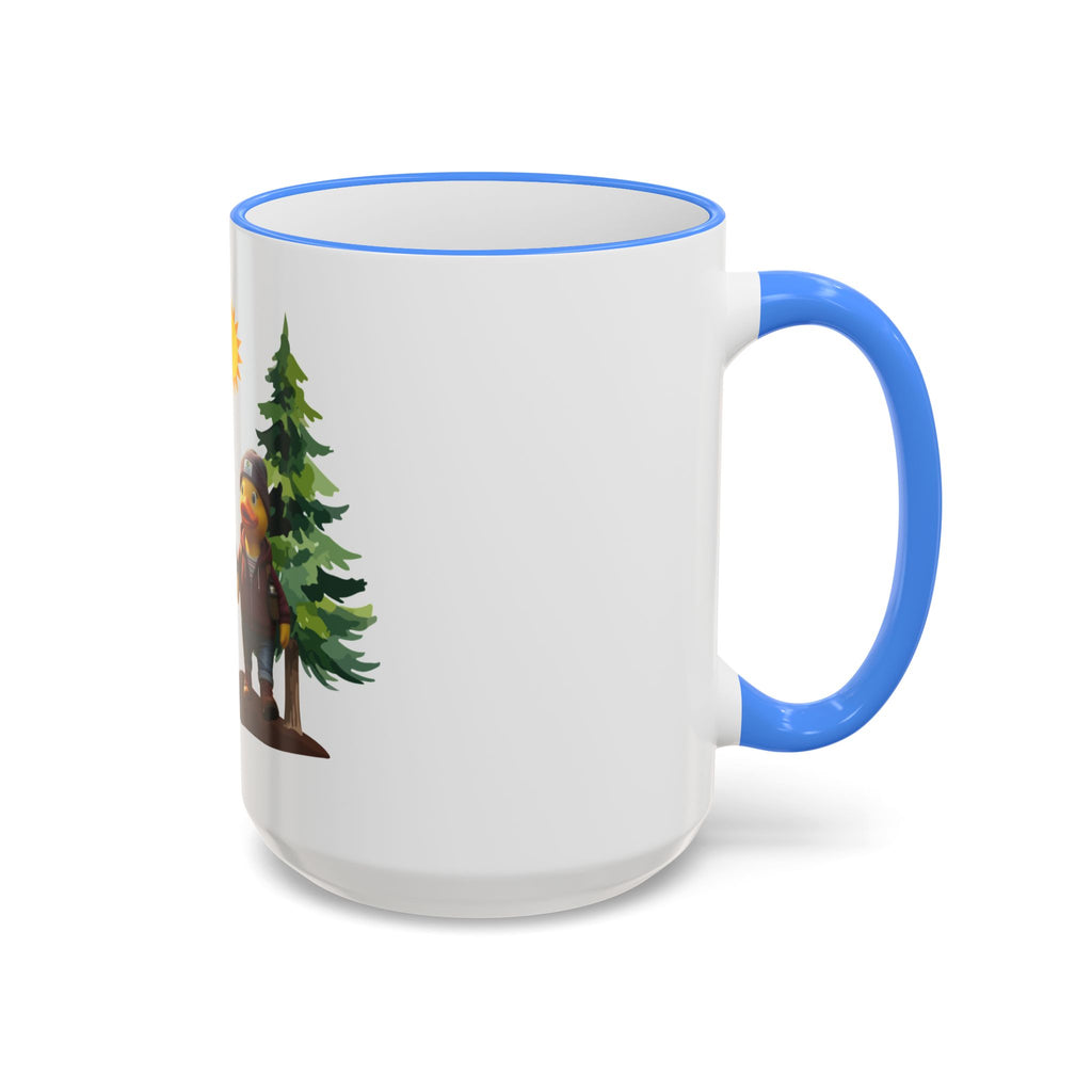 Camping Ducks Ceramic Accent-Rim Mug (11oz/15oz) — Cute Outdoor Couple Design