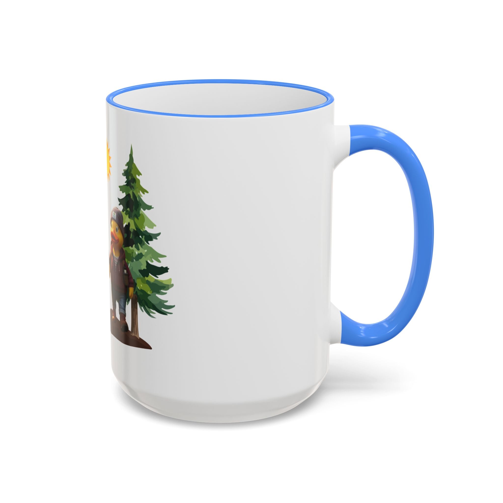 Camping Ducks Ceramic Accent-Rim Mug (11oz/15oz) — Cute Outdoor Couple Design