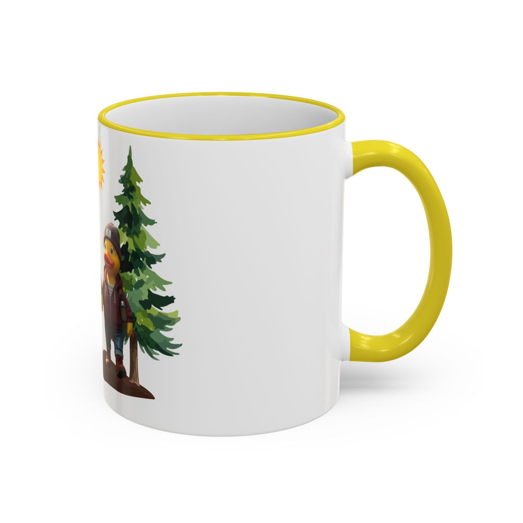 Camping Ducks Ceramic Accent-Rim Mug (11oz/15oz) — Cute Outdoor Couple Design