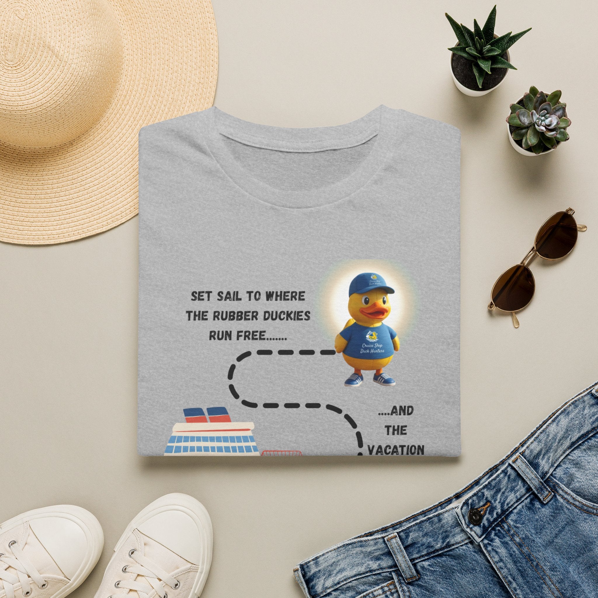 Rubber Ducky Cruise T-Shirt — 'Set Sail to Where the Rubber Duckies Run Free' Vacation Tee