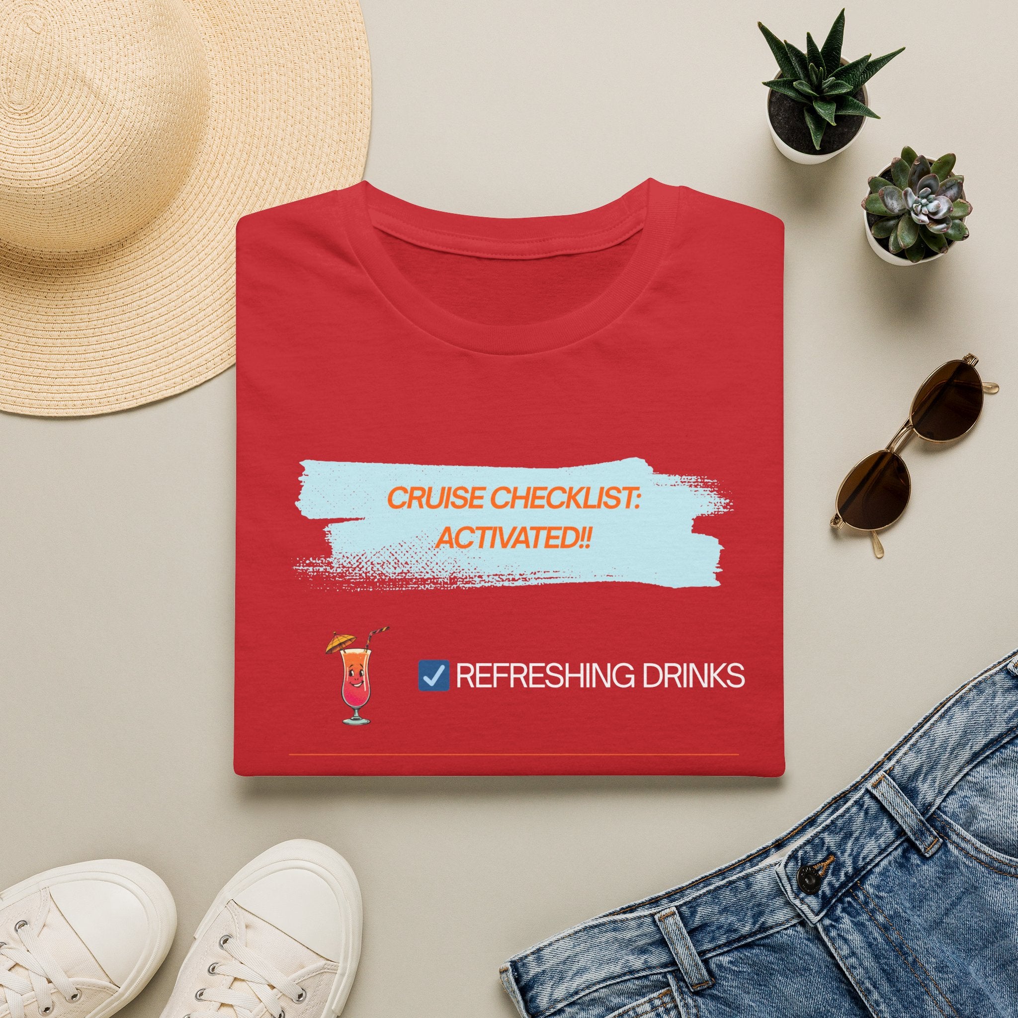Cruise Checklist Activated T‑Shirt Male — Vacation Packing & Cruise Essentials Tee