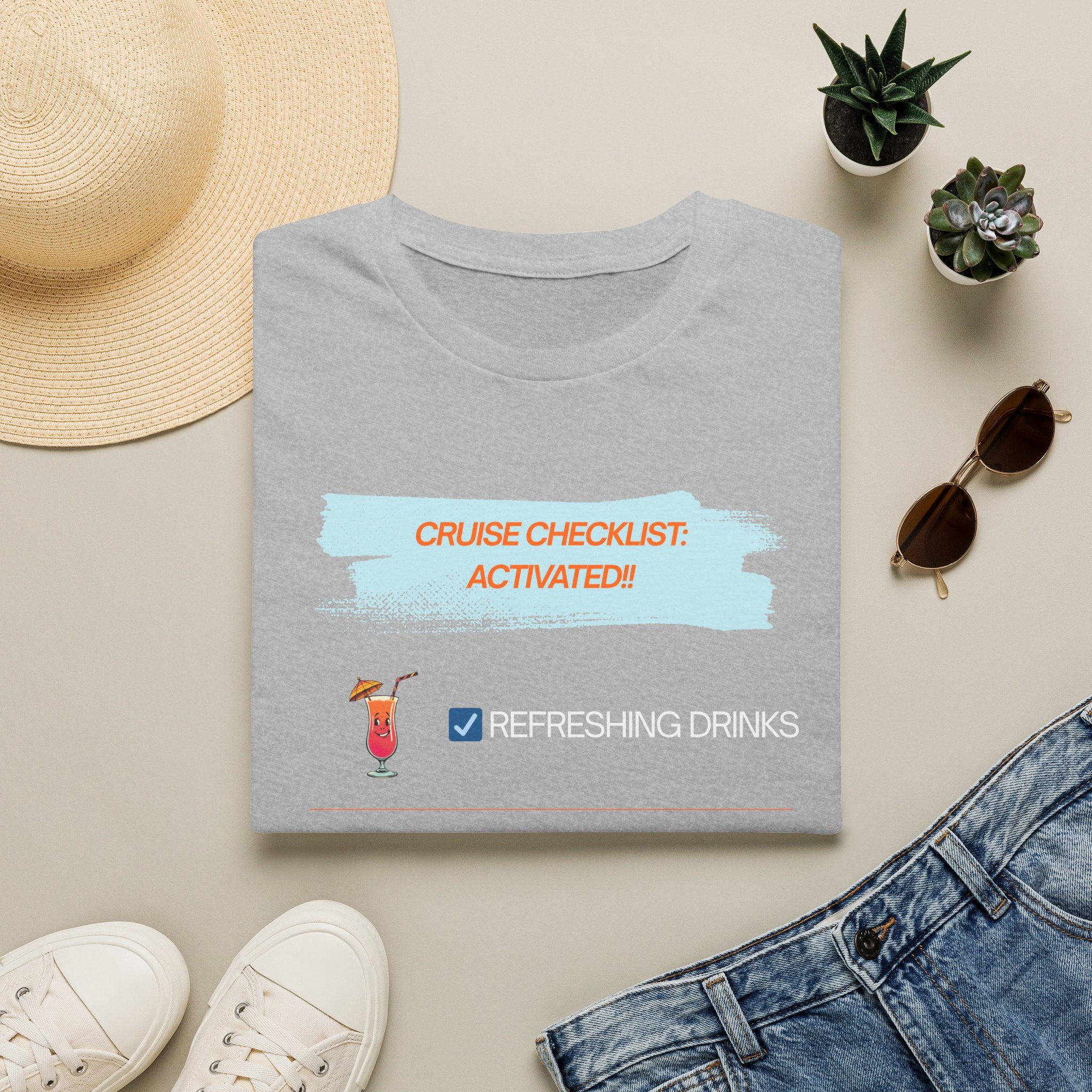 Cruise Checklist Activated T‑Shirt Male — Vacation Packing & Cruise Essentials Tee