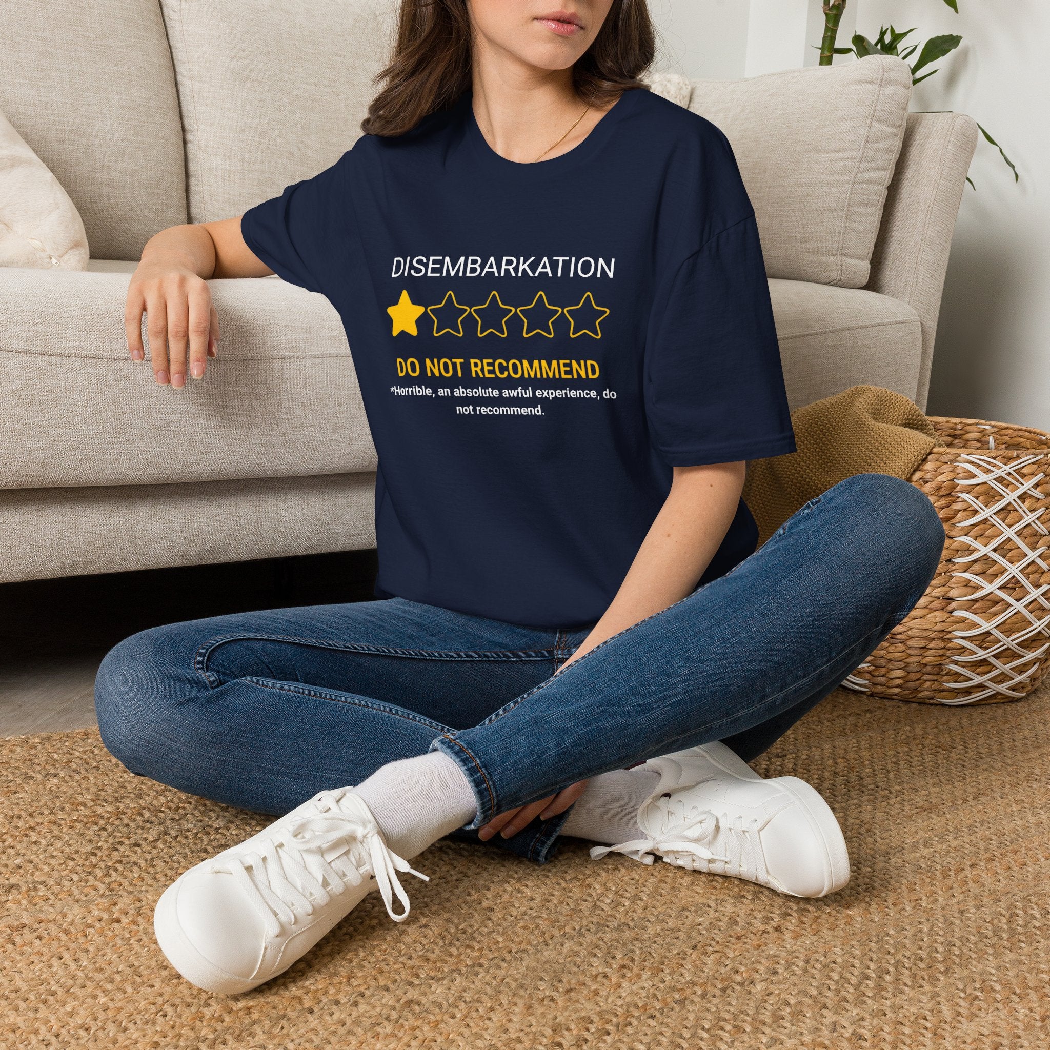 Disembarkation 1-Star Review T-Shirt – "Do Not Recommend" Funny Travel Shirt