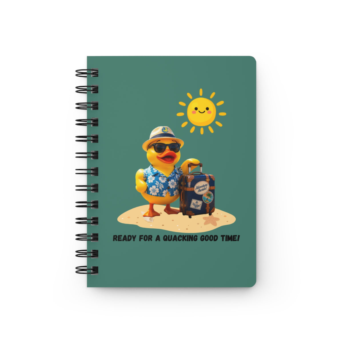 Travel Duck Spiral Journal – "Ready for a Quacking Good Time" Vacation Notebook