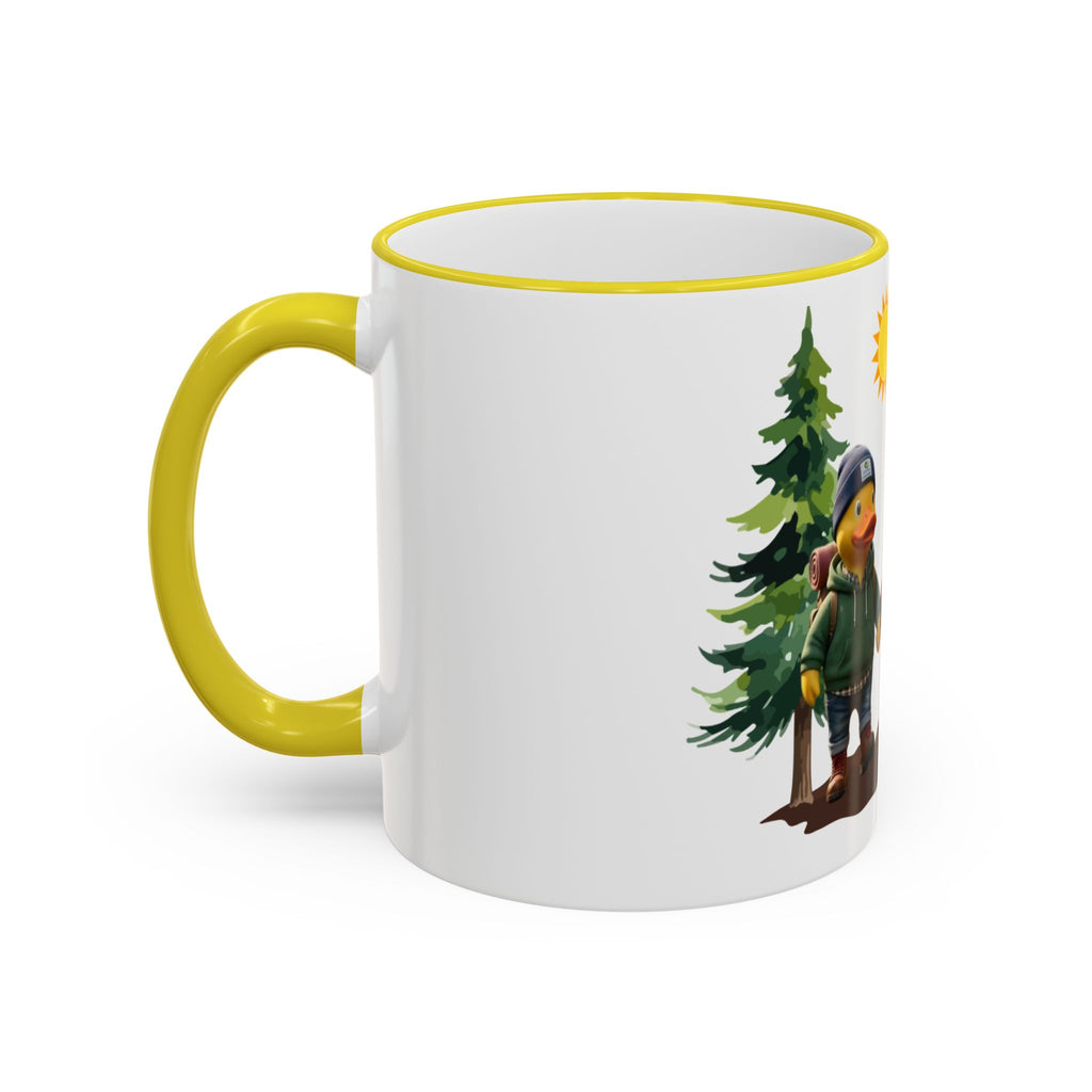 Camping Ducks Ceramic Accent-Rim Mug (11oz/15oz) — Cute Outdoor Couple Design