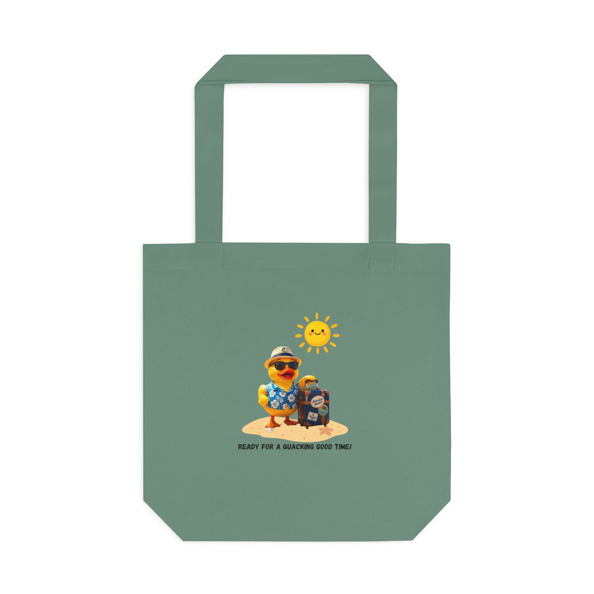 Beach Bear Tote Bag - "Ready for a Quacking Good Time" Cotton Shopper