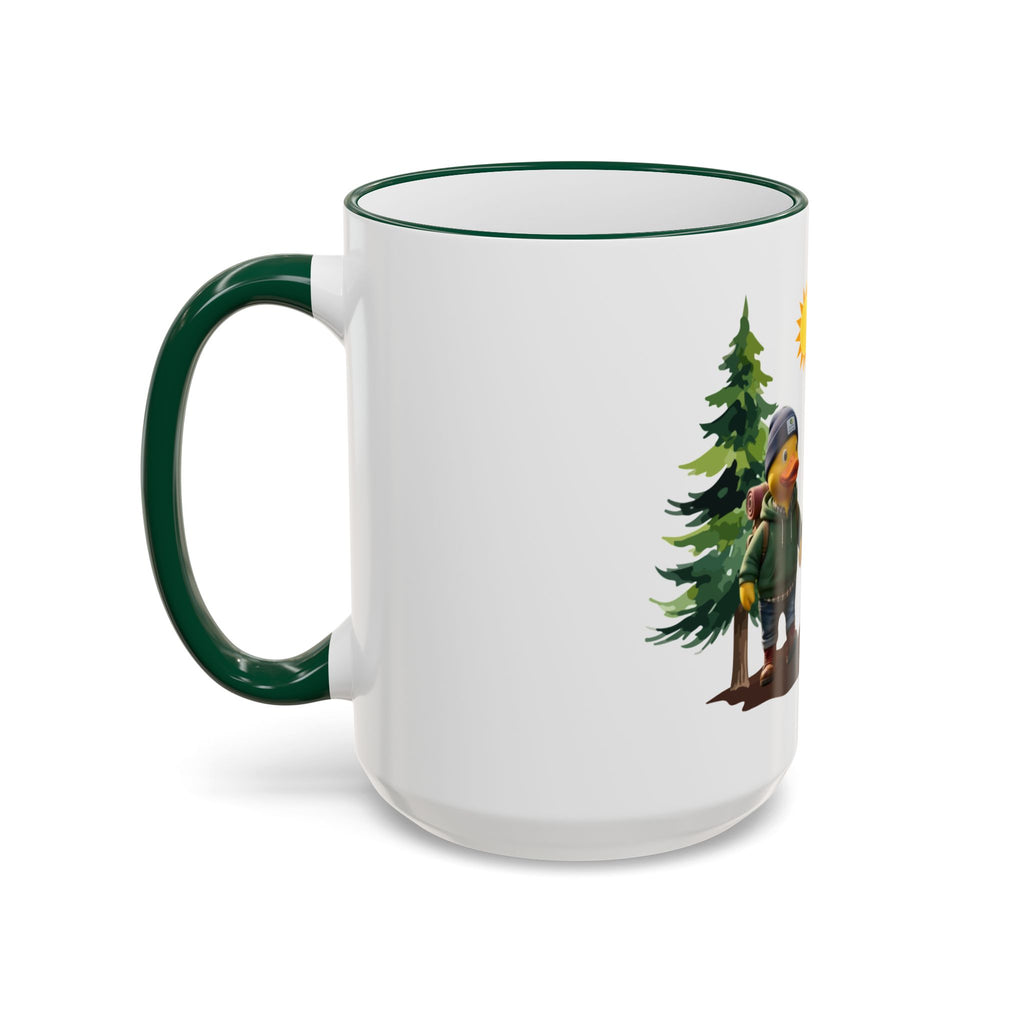 Camping Ducks Ceramic Accent-Rim Mug (11oz/15oz) — Cute Outdoor Couple Design