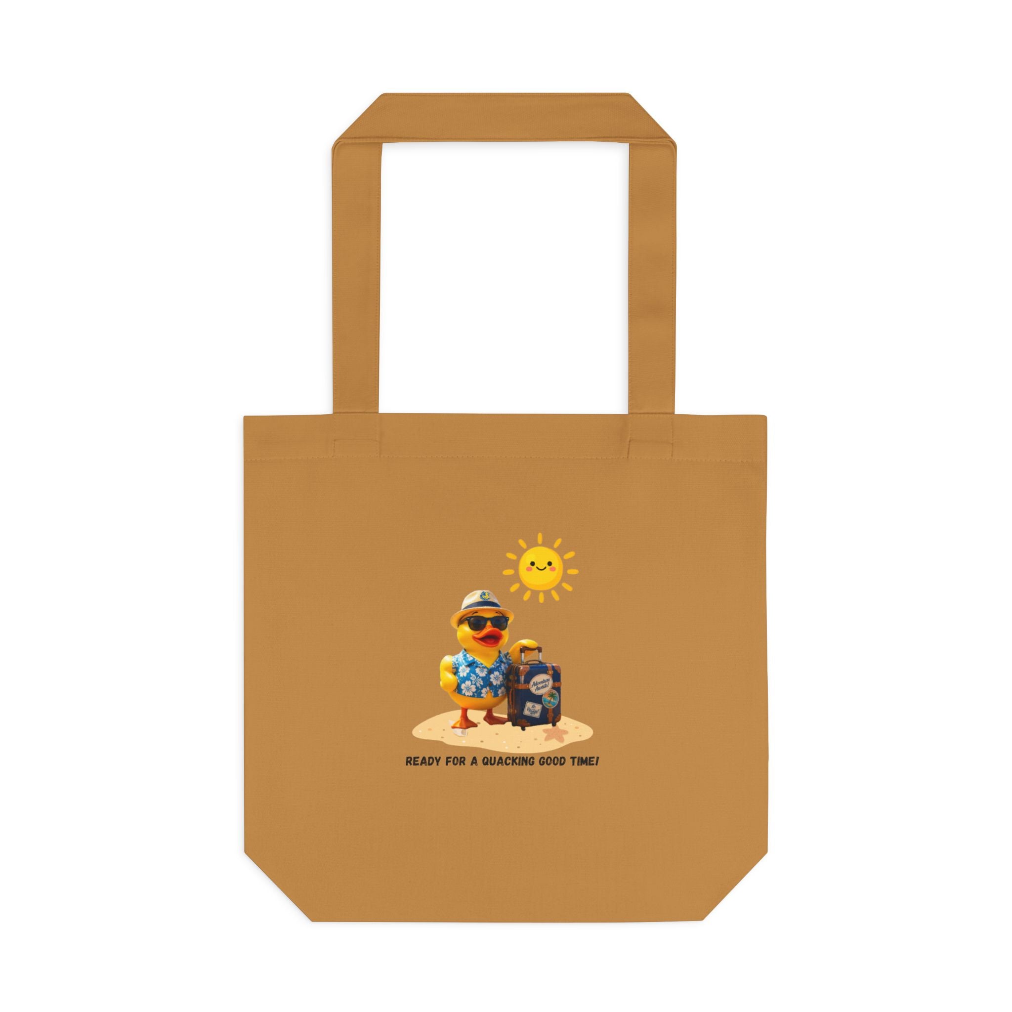 Beach Bear Tote Bag - "Ready for a Quacking Good Time" Cotton Shopper