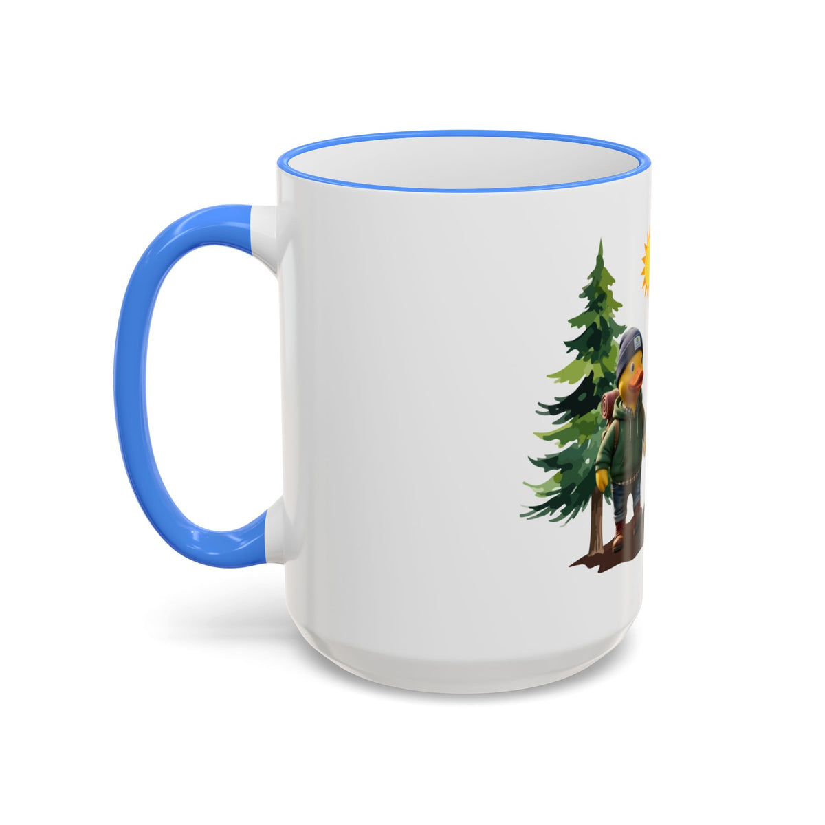 Camping Ducks Ceramic Accent-Rim Mug (11oz/15oz) — Cute Outdoor Couple Design