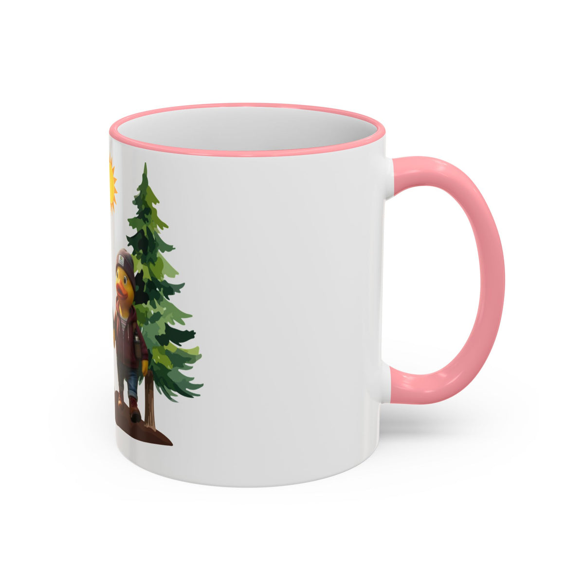 Camping Ducks Ceramic Accent-Rim Mug (11oz/15oz) — Cute Outdoor Couple Design