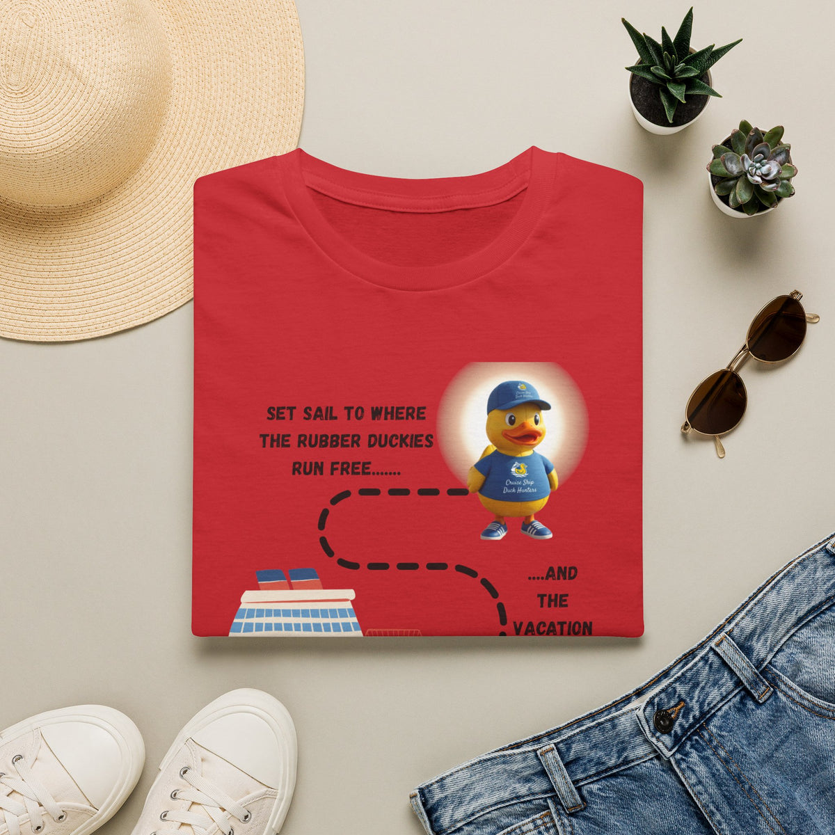 Rubber Ducky Cruise T-Shirt — 'Set Sail to Where the Rubber Duckies Run Free' Vacation Tee