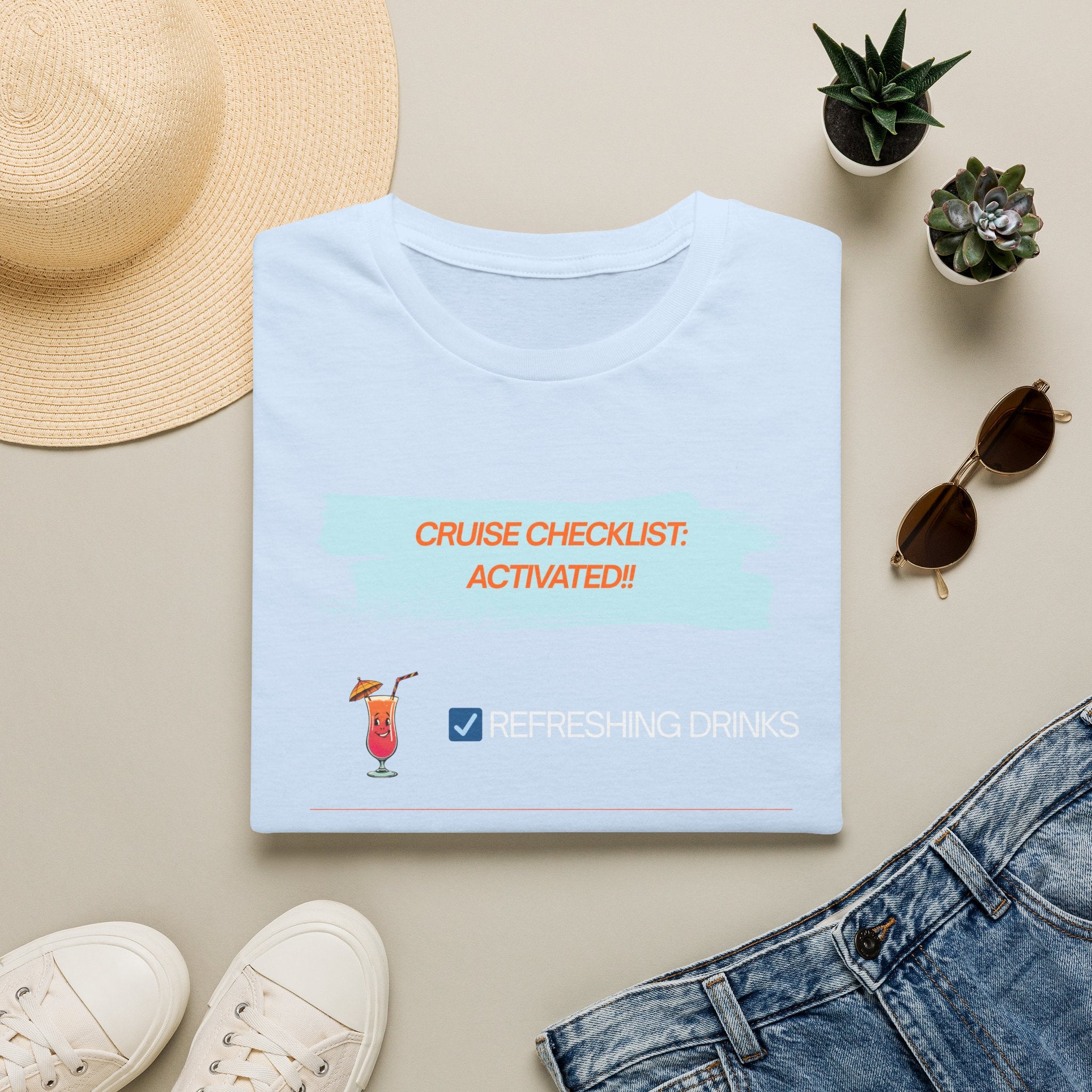 Cruise Checklist Activated T‑Shirt Male — Vacation Packing & Cruise Essentials Tee