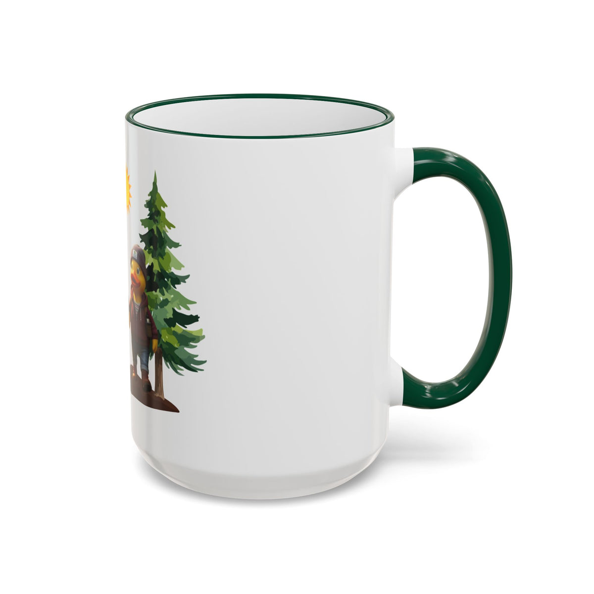 Camping Ducks Ceramic Accent-Rim Mug (11oz/15oz) — Cute Outdoor Couple Design