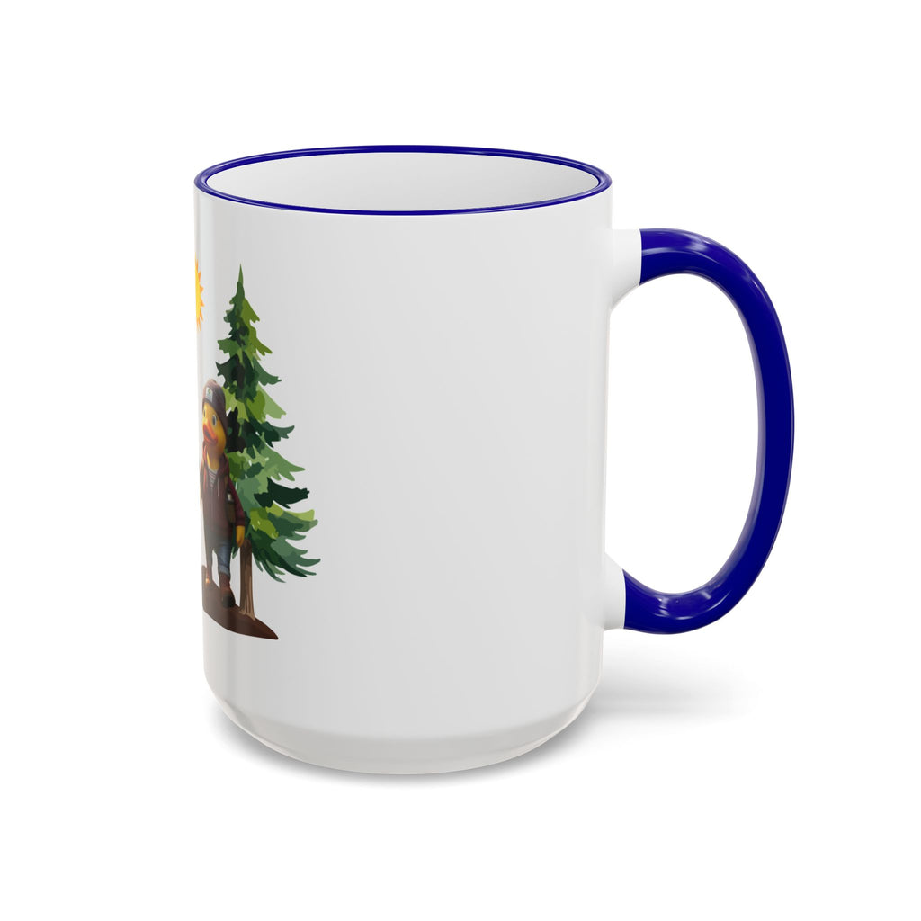 Camping Ducks Ceramic Accent-Rim Mug (11oz/15oz) — Cute Outdoor Couple Design