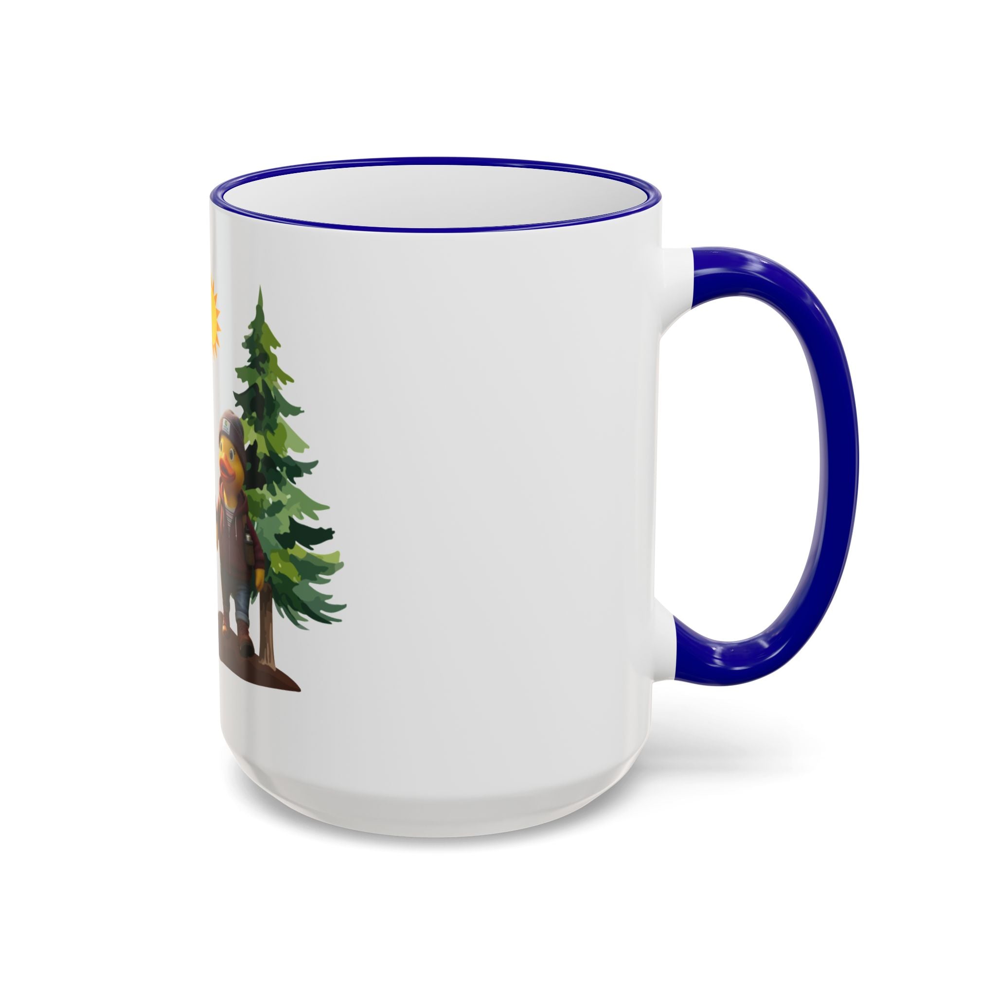 Camping Ducks Ceramic Accent-Rim Mug (11oz/15oz) — Cute Outdoor Couple Design