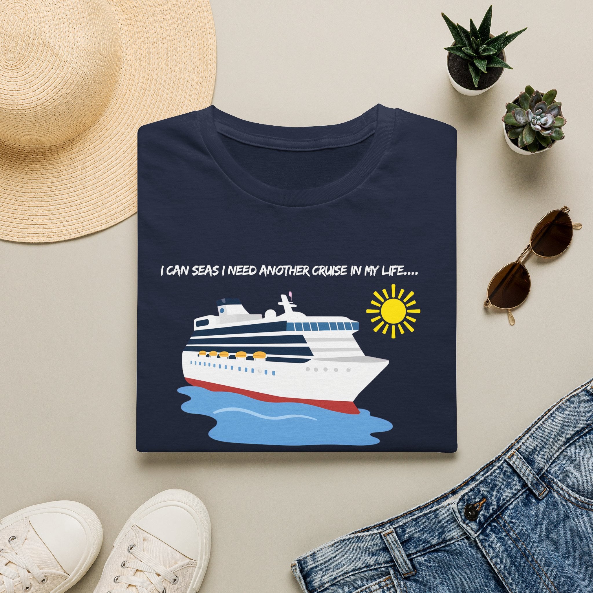 Ship Faced Cruise Ship Tee — Summer Vacation Boat Graphic T-Shirt
