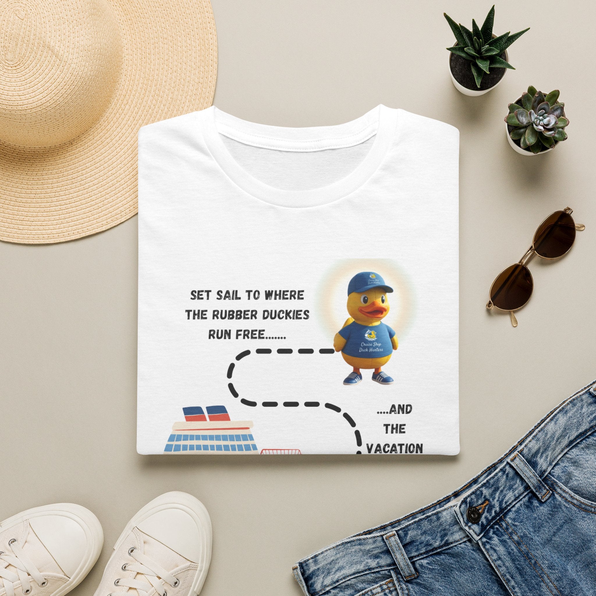 Rubber Ducky Cruise T-Shirt — 'Set Sail to Where the Rubber Duckies Run Free' Vacation Tee