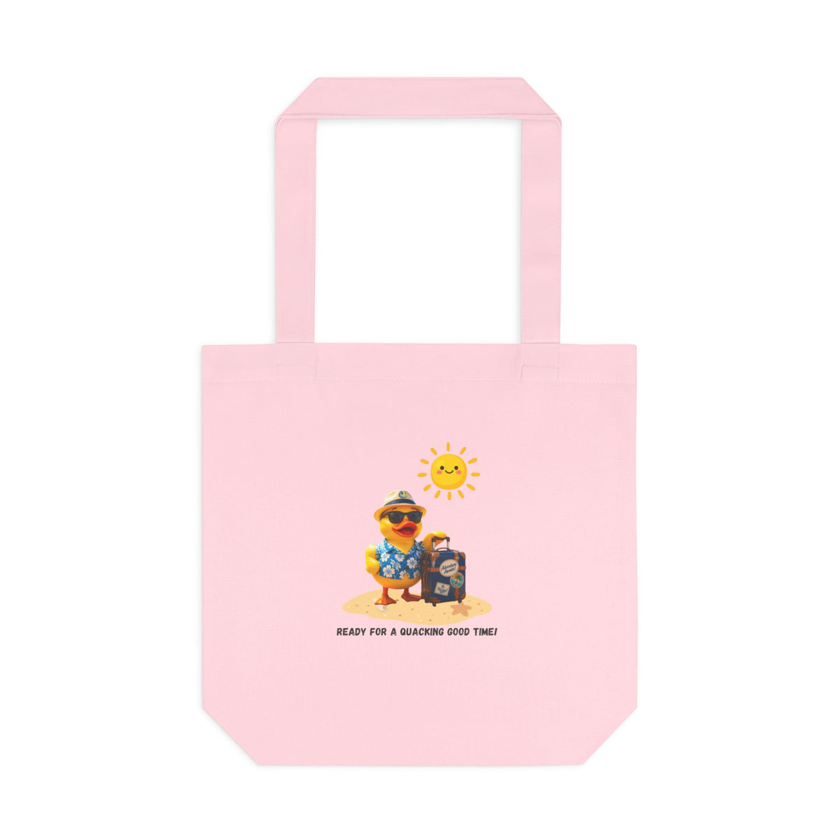 Beach Bear Tote Bag - "Ready for a Quacking Good Time" Cotton Shopper
