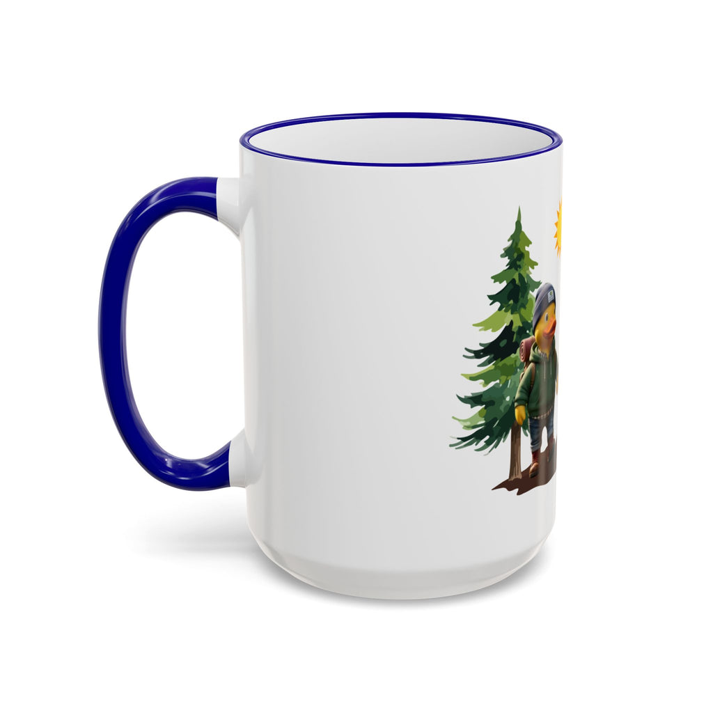 Camping Ducks Ceramic Accent-Rim Mug (11oz/15oz) — Cute Outdoor Couple Design