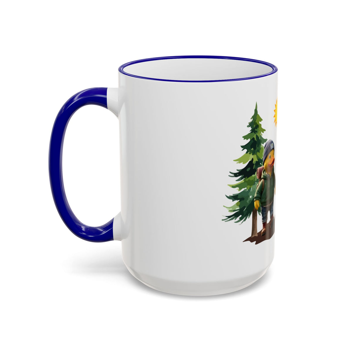 Camping Ducks Ceramic Accent-Rim Mug (11oz/15oz) — Cute Outdoor Couple Design