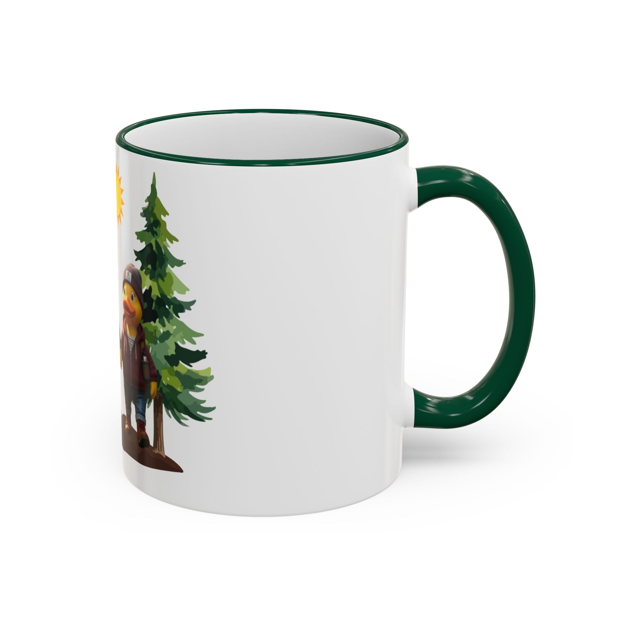 Camping Ducks Ceramic Accent-Rim Mug (11oz/15oz) — Cute Outdoor Couple Design